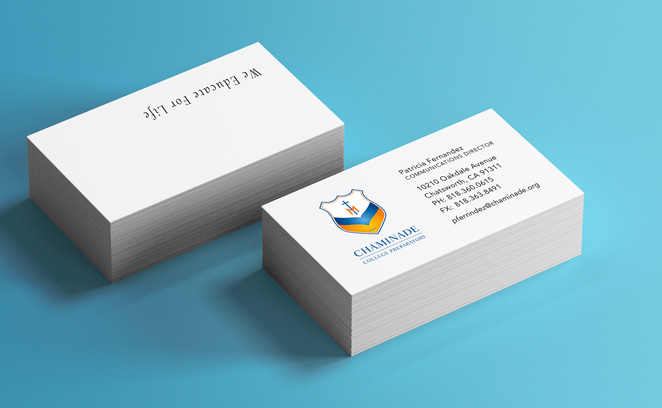 Chaminade School business cards